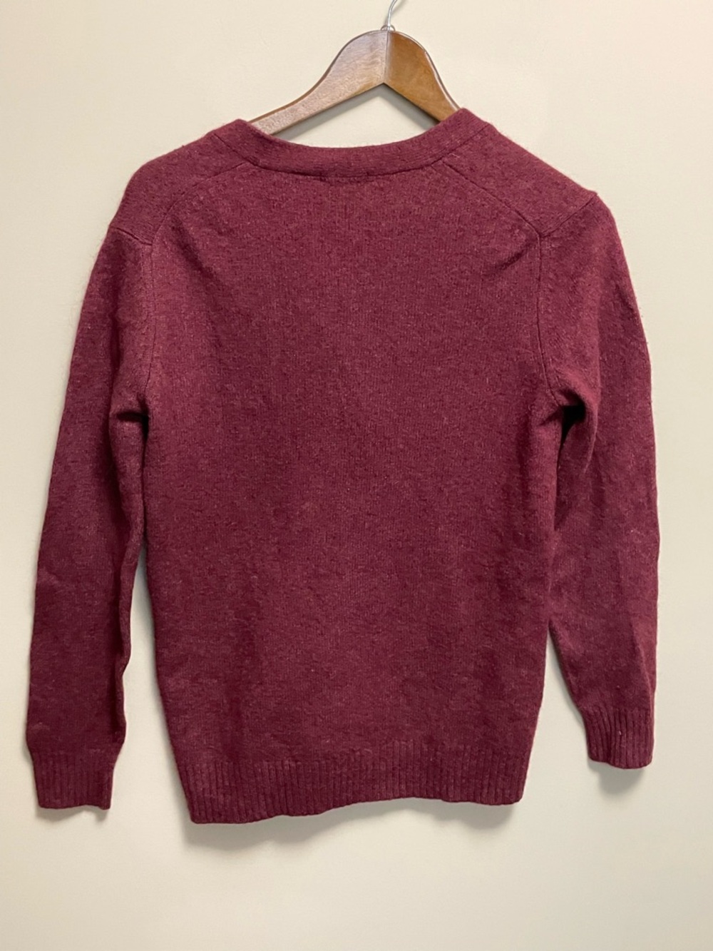 Uniqlo Burgundy Wool Alpaca Blend Cardigan Women’s Size Small - Picture 7 of 11